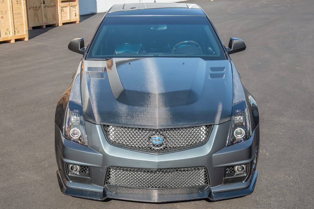 2009-2015 Cadillac CTS and CTS-V V2 | Carbon Fiber Hood Trim Molding Replacement